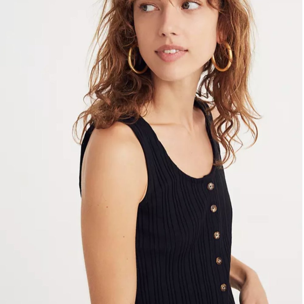 Madewell Ribbed Button-Front Tank Top - Picture 4 of 8